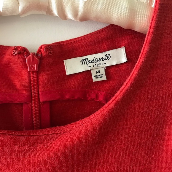 Madewell Solid Red Dress with Side Pockets - Picture 6 of 6